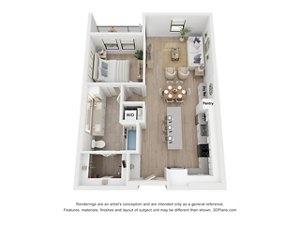 1 bed, 1 bath, 799 sqft, $2,521