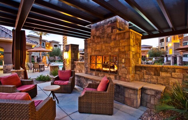 Fireside Lounge at Centennial at 5th Apartments in Las Vegas near Los Prados Country Club