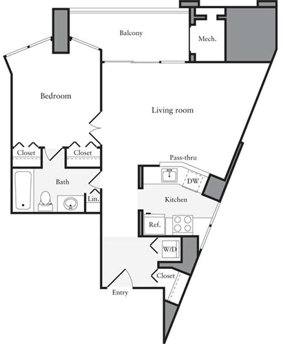 1 bed, 1 bath, 564 sqft, $2,499, Unit 2005
