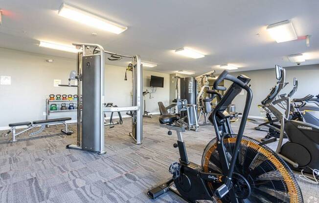 Resident Fitness Center at Waterside at RiverPark Place; Apartments In Downtown Louisville, Kentucky