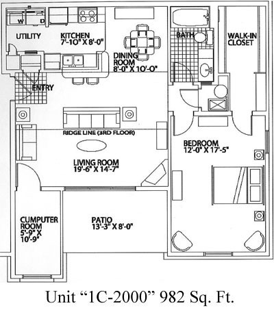 1 bed, 1 bath, 982 sqft, $1,142, Unit 07-203