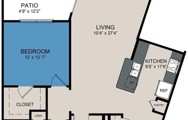 1 bed, 1 bath, 943 sqft, $1,620