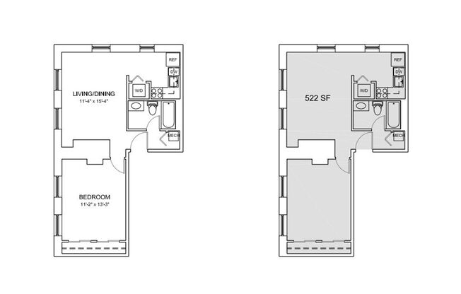1 bed, 1 bath, 530 sqft, $1,880, Unit A-310