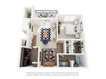 1 bed, 1 bath, 640 sqft, $1,243