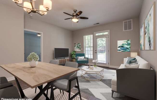 Luxury Dining and Living Area at Emerald Creek Apartments, Greenville