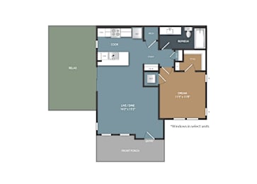 1 bed, 1 bath, 744 sqft, $1,605