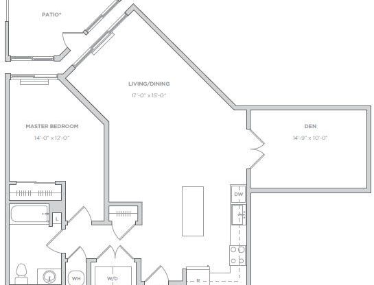 1 bed, 1 bath, 1,063 sqft, $2,850