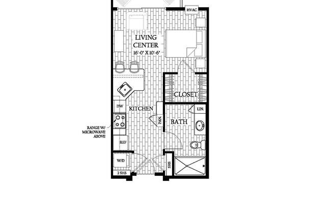 Studio, 1 bath, 445 sqft, $1,179, Unit 54-1110