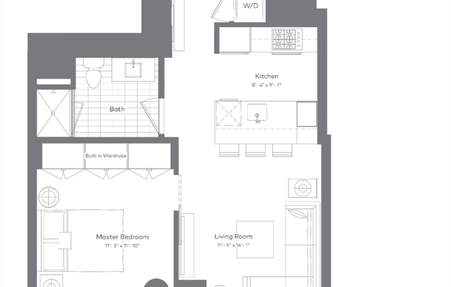 1 bed, 1 bath, 658 sqft, $5,000, Unit 21F