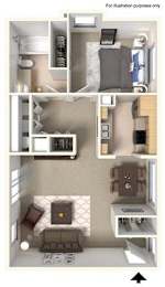 1 bed, 1 bath, 625 sqft, $1,730