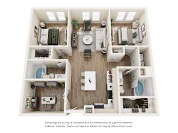 2 beds, 2 baths, 1,121 sqft, $2,457