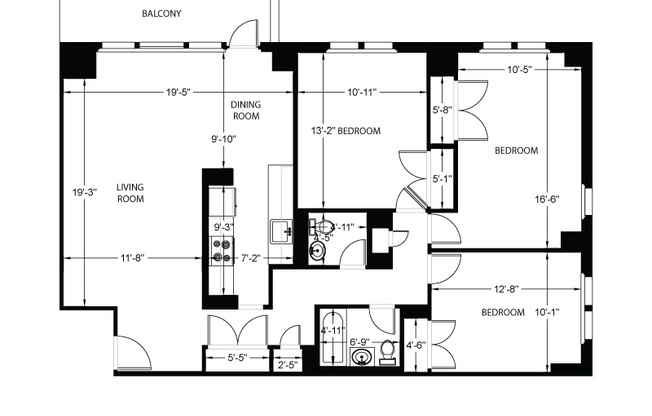 3 beds, 1.5 baths, 1,144 sqft, $4,150, Unit 4T