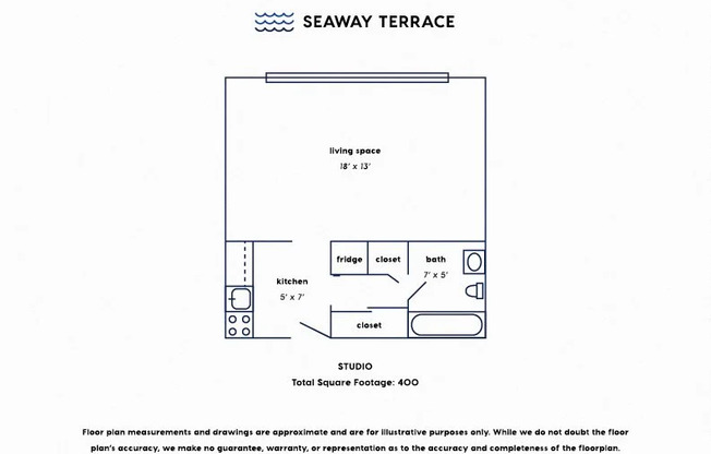 Studio, 1 bath, 400 sqft, $850