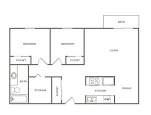 2 beds, 1 bath, 1,050 sqft, $2,526