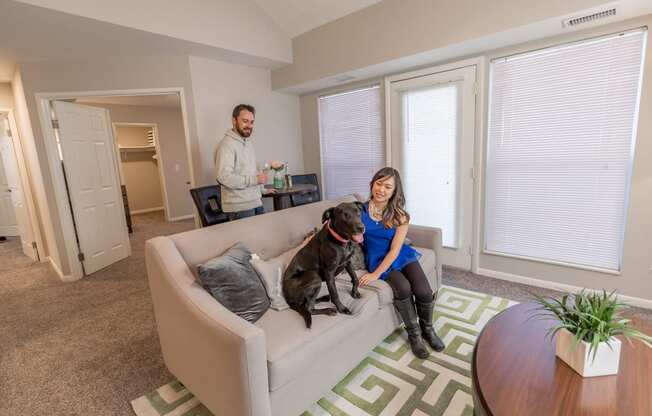 Spacious Living Room Pine Lane Estates Apartments in Lansing Michigan