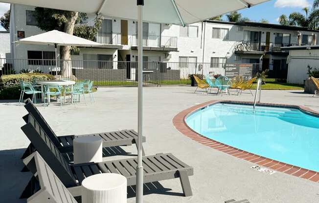 poolside patio at Mission Valley, San Diego, CA