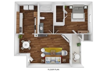 1 bed, 1 bath, 561 sqft, $756