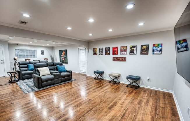 the living room is clean and ready for guests to use