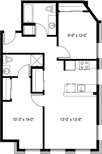 2 beds, 2 baths, 910 sqft, $3,606, Unit 506