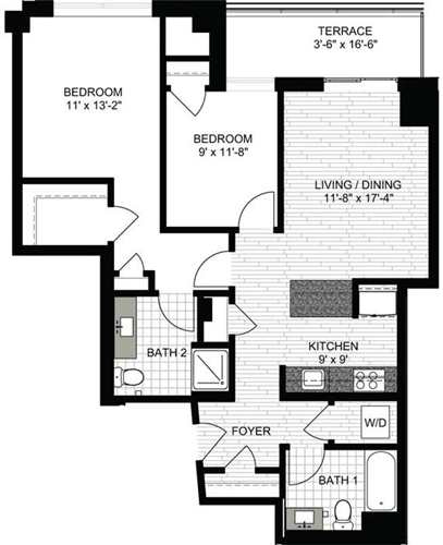 2 beds, 2 baths, 1,005 sqft, $4,180, Unit 1008