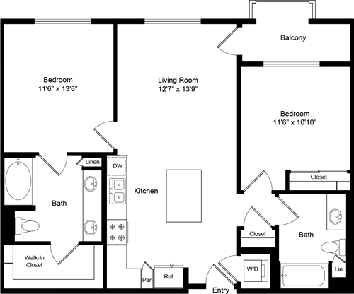 2 beds, 2 baths, 1,012 sqft, $3,503, Unit 1338