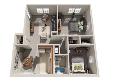 2 beds, 1 bath, 862 sqft, $1,373