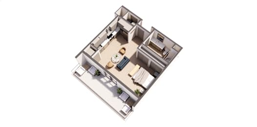 Studio, 1 bath, 511 sqft, $1,243