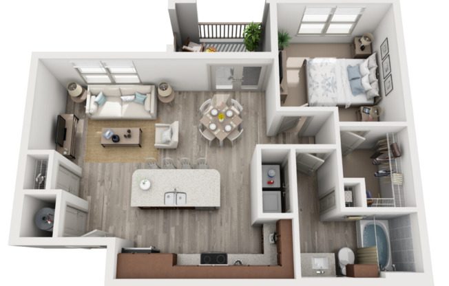 1 bed, 1 bath, 747 sqft, $1,342