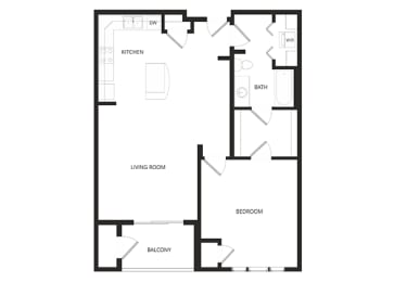 1 bed, 1 bath, 851 sqft, $1,480