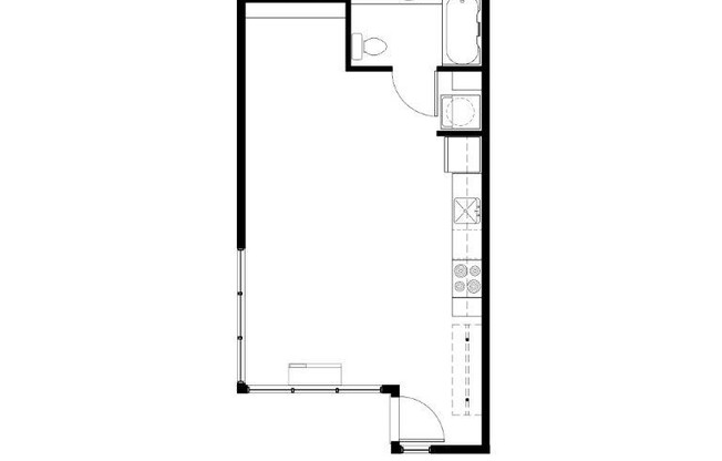 Studio, 1 bath, 448 sqft, $1,125, Unit 2-107W