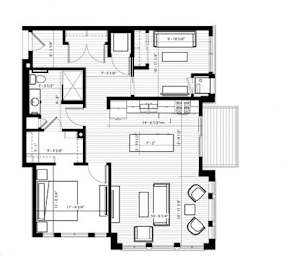 2 beds, 1 bath, 970 sqft, $2,150