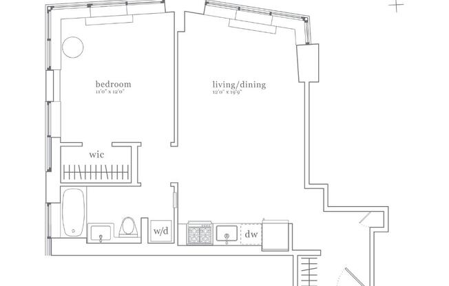 1 bed, 1 bath, 646 sqft, $4,375, Unit 25A
