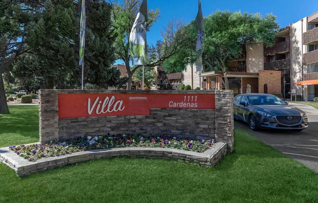 Villa Apartments monument sign