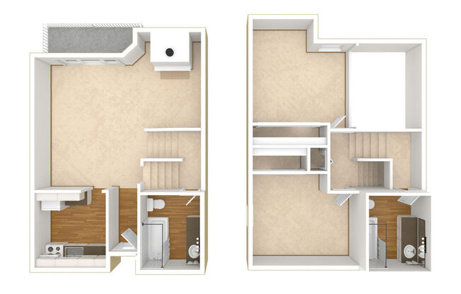 2 beds, 2 baths, 1,006 sqft, $1,822