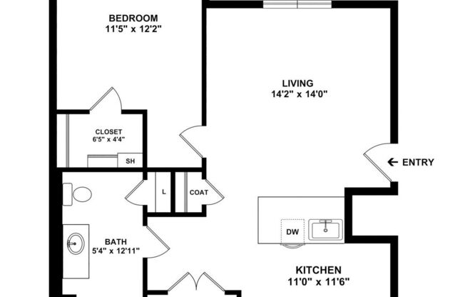 1 bed, 1 bath, 725 sqft, $1,182