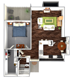 1 bed, 1 bath, 729 sqft, $1,067