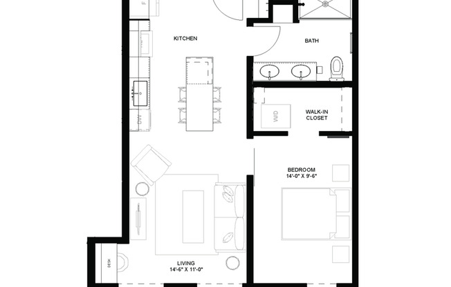 1 bed, 1 bath, 637 sqft, $1,675, Unit 508