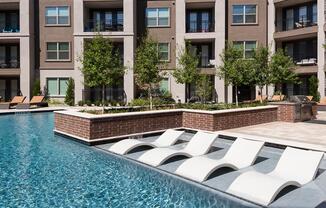 Poolside Relaxing Area at Berkshire Amber, Dallas, Texas