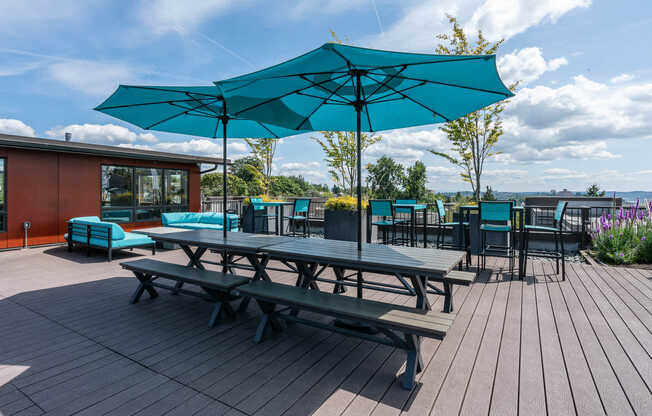 Private Rooftop Deck with Grills and Lounge Furniture