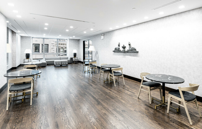 2 Gold St Apartments in the Financial District features a Lounge with meeting tables and other wfh l