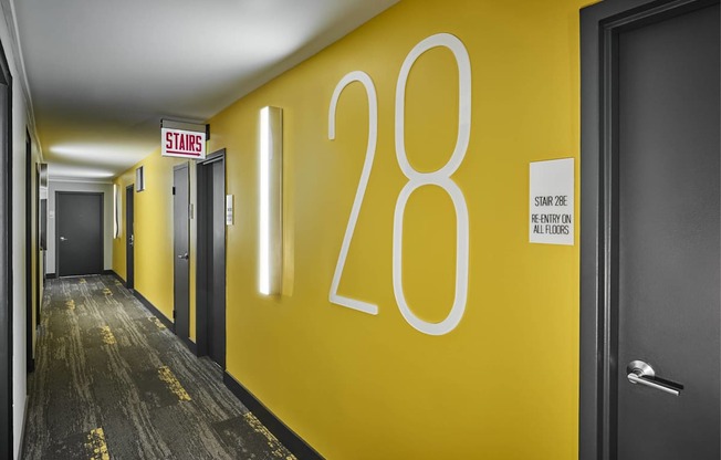 Bright, open, and clean interior hallways to our apartment homes