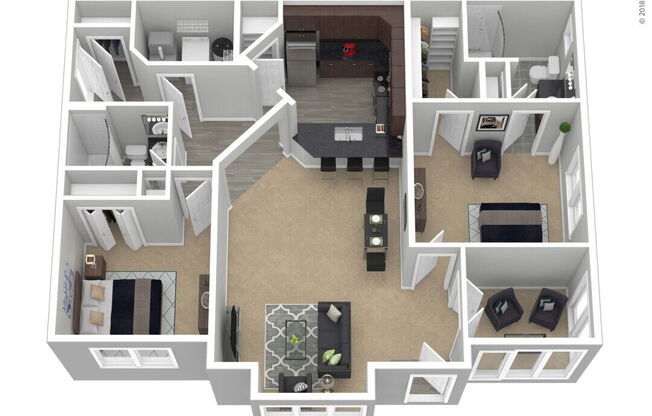 2 beds, 2 baths, 1,215 sqft, $1,802