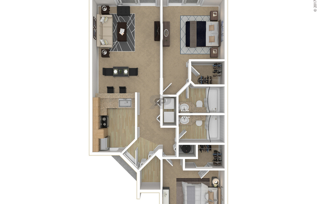 2 beds, 2 baths, 920 sqft, $1,581