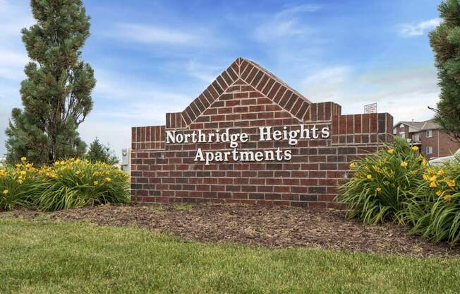 Northridge Heights Apartments sign at entrance of community