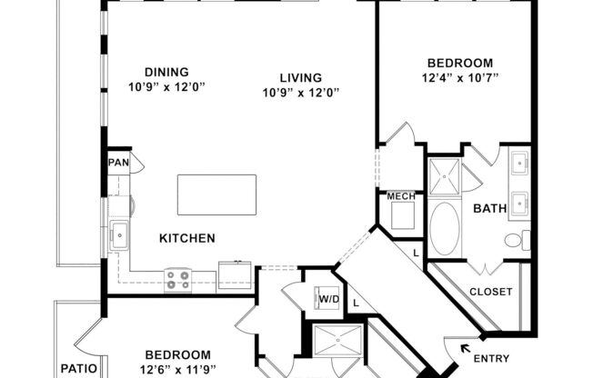 2 beds, 2 baths, 1,272 sqft, $2,760