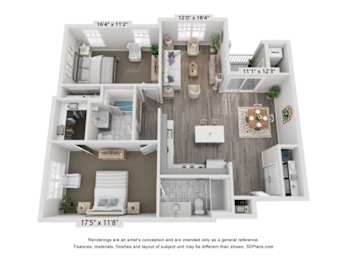 2 beds, 2 baths, 1,175 sqft, $2,604