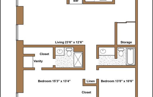 2 beds, 2 baths, 1,200 sqft, $3,205, Unit 209