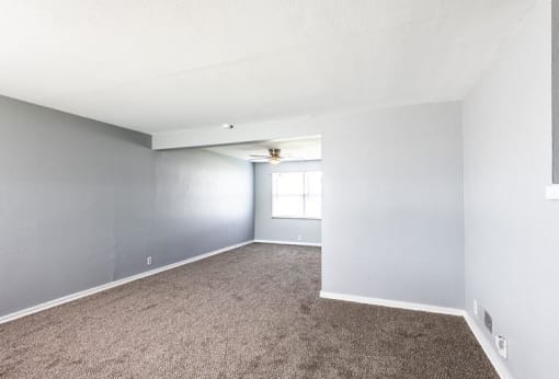 living room and dining room view