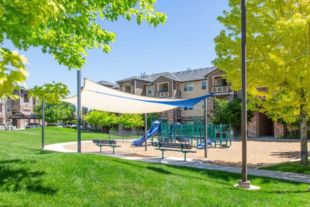 Shaded Play Area at San Tropez Apartments & Townhomes, Utah, 84095