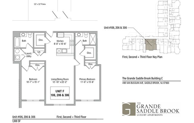 2 beds, 2 baths, 1,188 sqft, $3,292, Unit 106C